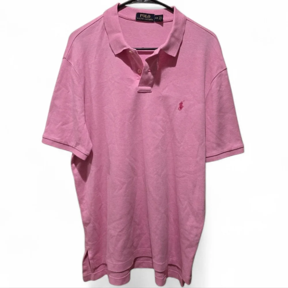 Polo by Ralph Lauren Classic Pink Polo Shirt 100% Cotton Size Large - Picture 1 of 6